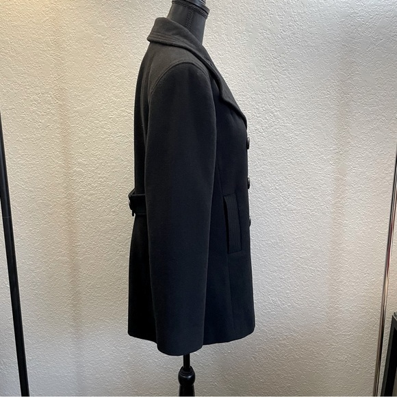 Kenneth Cole Reaction Wool-Blend Double Breasted Pea Coat (Black, 10) - Picture 2 of 6